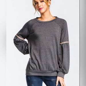 Laced Sleeves Sweatshirt